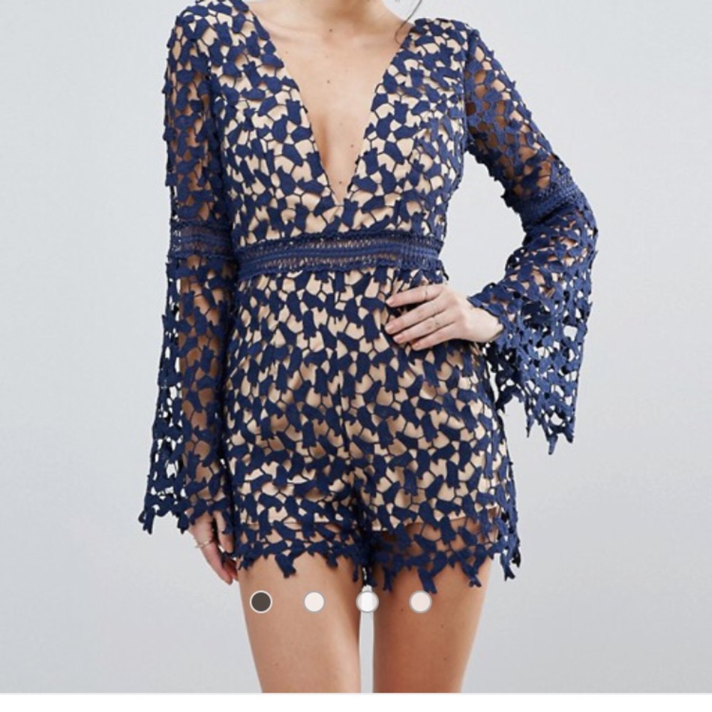 Lace long sleeve romper